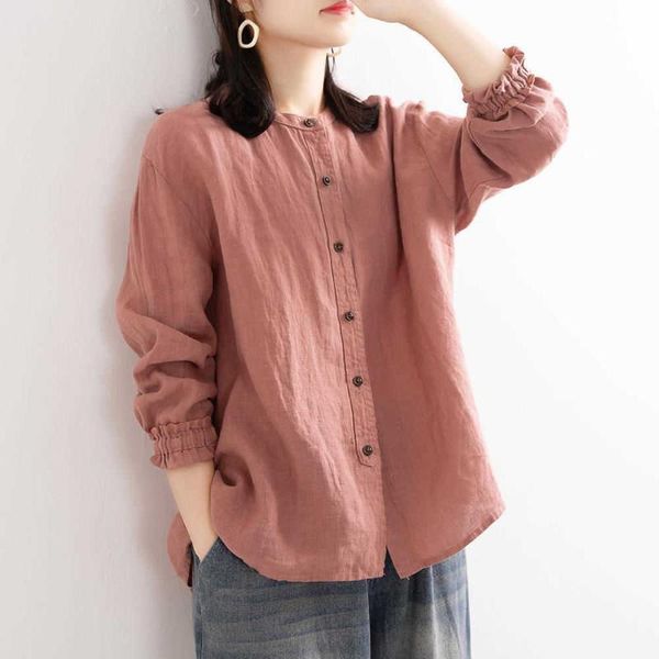women's blouses & shirts literature and art cotton linen shirt long sleeve loose large casual round neck solid color lantern, White
women's blouses & shirts literature and art cotton linen shirt long sleeve loose large casual round neck solid color lantern, White