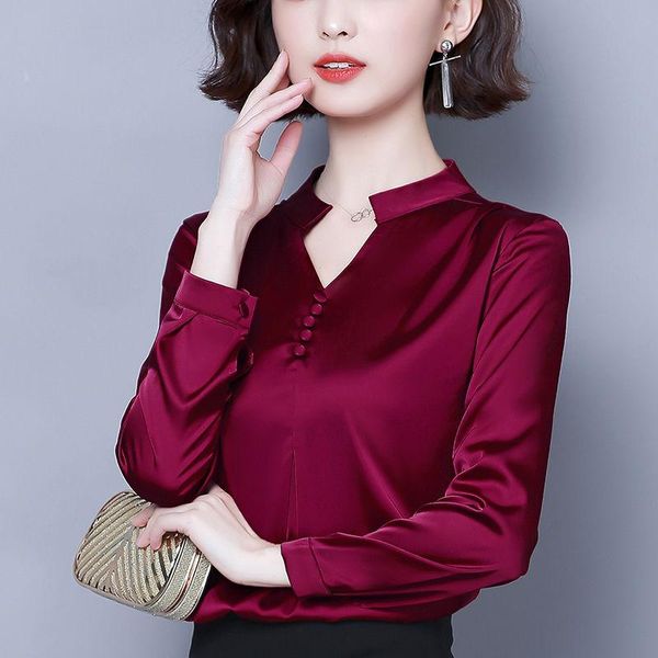 women's blouses & shirts autumn women imitation silk long sleeve stain shirt work office lady blouse fashion solid color loose q642, White
women's blouses & shirts autumn women imitation silk long sleeve stain shirt work office lady blouse fashion solid color loose q642, White