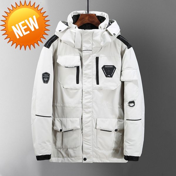 -20 degrees men's winter white duck down jacket thick snow parka coats for mens camouflage wind breaker brand hooded, Black
-20 degrees men's winter white duck down jacket thick snow parka coats for mens camouflage wind breaker brand hooded, Black