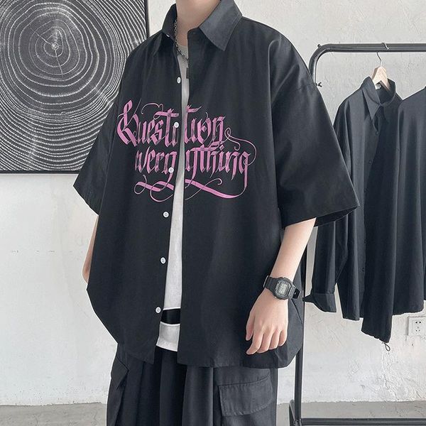 fashoin black shirt men summer hip hop loose streetwear short sleeve casual slim fit shirts fashion high street males men's, White;black
fashoin black shirt men summer hip hop loose streetwear short sleeve casual slim fit shirts fashion high street males men's, White;black