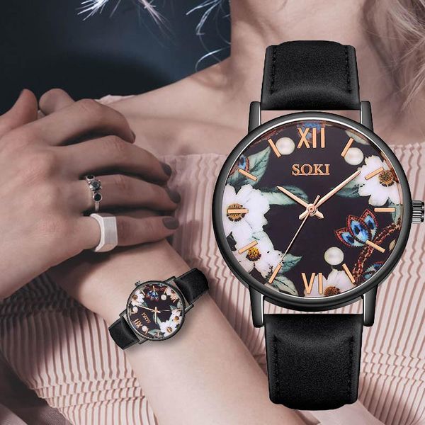 wristwatches casual flower pattern women watches clock gift female leather strap band ladies montre femme drop, Slivery;brown
wristwatches casual flower pattern women watches clock gift female leather strap band ladies montre femme drop, Slivery;brown