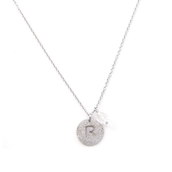 pendant necklaces vinnie design jewelry shining letter women stainless steel initial necklace with clear dangle, Silver
pendant necklaces vinnie design jewelry shining letter women stainless steel initial necklace with clear dangle, Silver