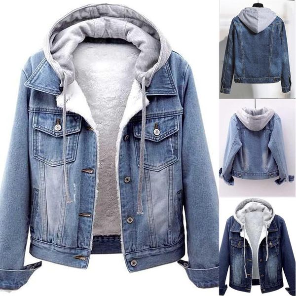women's jackets denim jacket women hooded coat with pocket vintage button down distressed short jean fashion outerwear, Black;brown
women's jackets denim jacket women hooded coat with pocket vintage button down distressed short jean fashion outerwear, Black;brown