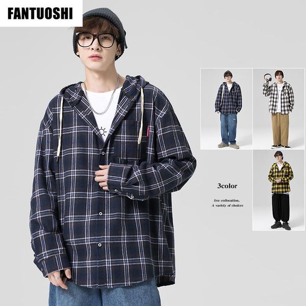 spring autumn 2021 long-sleeved loose high-quality shirts for men fashion large-size casual hip-hop hoodie plaid shirt men's, White;black
spring autumn 2021 long-sleeved loose high-quality shirts for men fashion large-size casual hip-hop hoodie plaid shirt men's, White;black