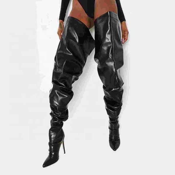 boots high heel pu upper women over knee boot thigh loose big size solid black for ladies fashion
boots high heel pu upper women over knee boot thigh loose big size solid black for ladies fashion