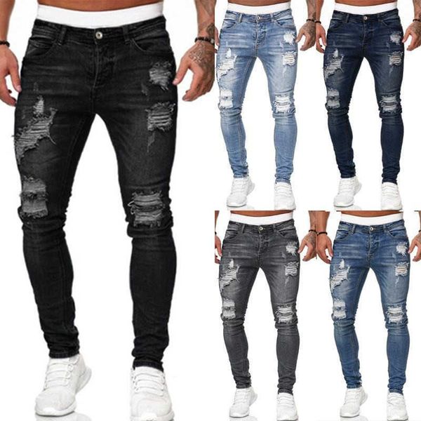 2020 spring skinny trousers men's jeans pants casual summer autumn male ripped slim biker sweatpants hole outwears pants x0621, Blue
2020 spring skinny trousers men's jeans pants casual summer autumn male ripped slim biker sweatpants hole outwears pants x0621, Blue