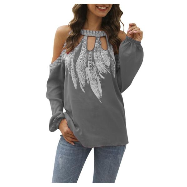fashion plus size feather print women cold shoulder long sleeve blouse chiffon shirt round neck women's s-5xl blouses & shirts, White
fashion plus size feather print women cold shoulder long sleeve blouse chiffon shirt round neck women's s-5xl blouses & shirts, White