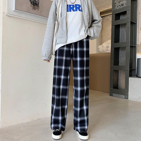 women's pants & capris cgc 2021 fashion plaid high waist woman retro straight wide leg loose checked female harajuku full length trouse, Black;white
women's pants & capris cgc 2021 fashion plaid high waist woman retro straight wide leg loose checked female harajuku full length trouse, Black;white