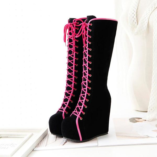 boots fall / winter 2021 knight lace up high round ultra heel women increase fashion, Black
boots fall / winter 2021 knight lace up high round ultra heel women increase fashion, Black