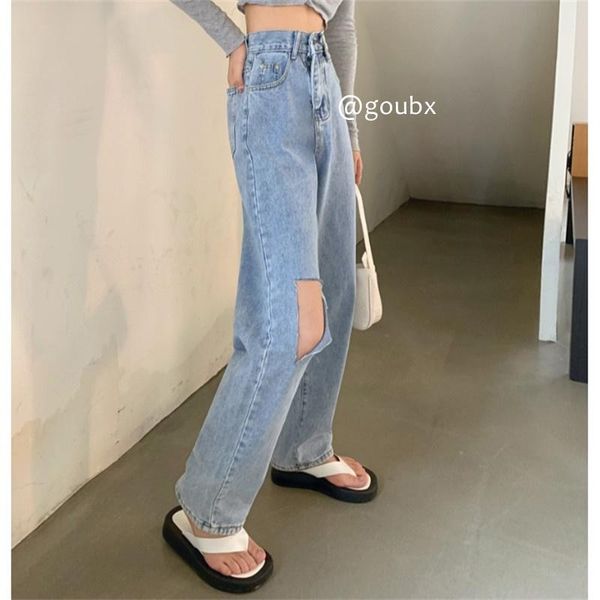 women's jeans high waist ripped for women 2021autumn chic design sense casual straight-leg all-match wide leg pants, Blue
women's jeans high waist ripped for women 2021autumn chic design sense casual straight-leg all-match wide leg pants, Blue