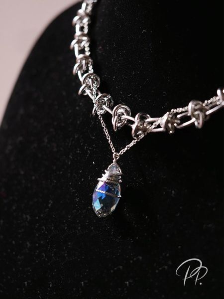 chains punk personality fashion knot design necklace high sense clavicle female crystal chain trendy short versatile, Silver
chains punk personality fashion knot design necklace high sense clavicle female crystal chain trendy short versatile, Silver