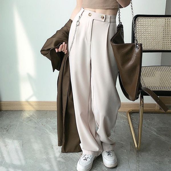 women's pants & capris limiguyue summer loose long women high waist double buttons wide leg suit spring casual chain trousers capris k8, Black;white
women's pants & capris limiguyue summer loose long women high waist double buttons wide leg suit spring casual chain trousers capris k8, Black;white