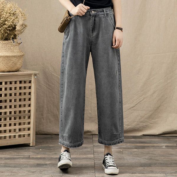 arrival spring korea fashion women's waist high leg drop vintage gray casual loose jeans plus size s897, Blue
arrival spring korea fashion women's waist high leg drop vintage gray casual loose jeans plus size s897, Blue