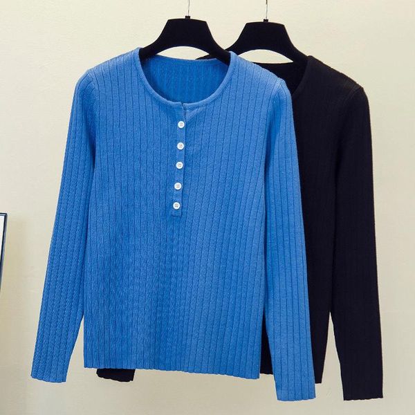 plus size t-shirt nkandby pullovers sweaters women autumn winter large button o-neck slim knitted korean style oversize jumpers, Black
plus size t-shirt nkandby pullovers sweaters women autumn winter large button o-neck slim knitted korean style oversize jumpers, Black
