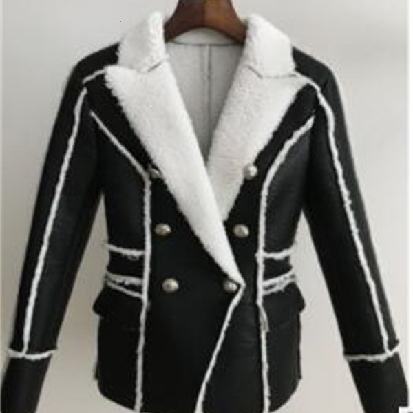 women's leather & faux europe and united states show latest high-quality syntic lear double-breasted slim fur one suit lear jacket oivd, Black
women's leather & faux europe and united states show latest high-quality syntic lear double-breasted slim fur one suit lear jacket oivd, Black
