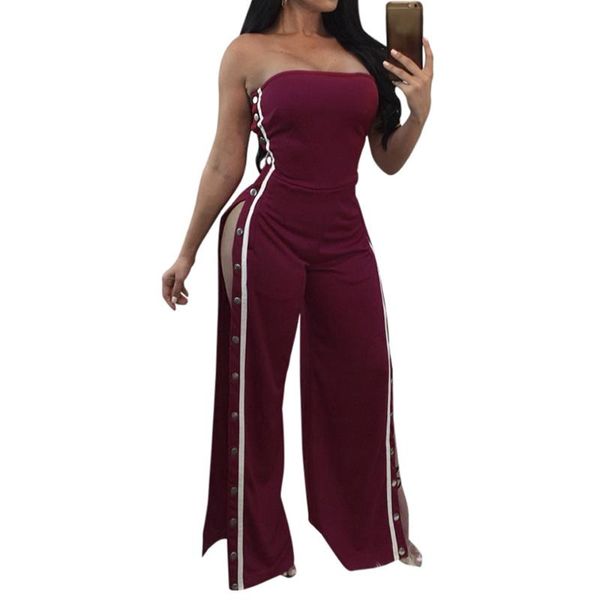 women's jumpsuits & rompers off shoulder women wide leg pants side striped jumpsuit buttons split party club overalls, Black;white
women's jumpsuits & rompers off shoulder women wide leg pants side striped jumpsuit buttons split party club overalls, Black;white