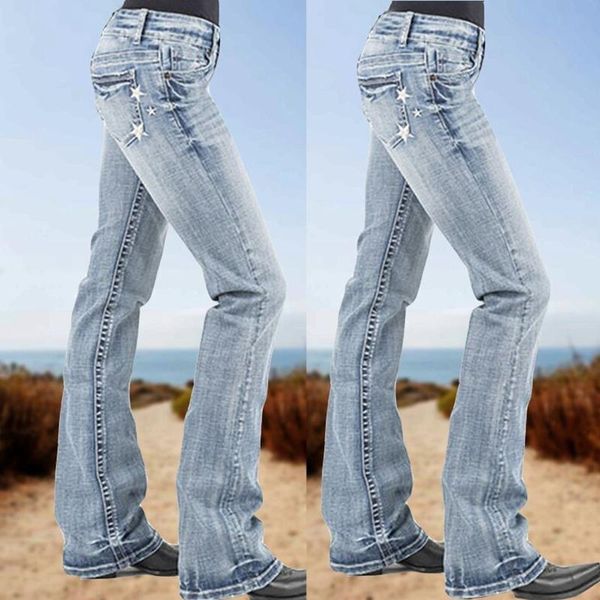 ladies fashion stretch mid-waist jeans embroidered star slim trousers breathable hip lifting exercise seamless legging women's leggings, Black
ladies fashion stretch mid-waist jeans embroidered star slim trousers breathable hip lifting exercise seamless legging women's leggings, Black