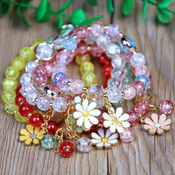 fireworks crystal daisy japanese and korean fresh girl mori's friend transfer bead flower bracelet, Black
fireworks crystal daisy japanese and korean fresh girl mori's friend transfer bead flower bracelet, Black