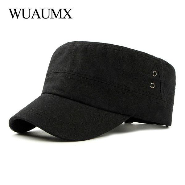 wuaumx brand casual military caps for men women flat hats cap cotton washed solid outdoor army visor wide brim, Blue;gray
wuaumx brand casual military caps for men women flat hats cap cotton washed solid outdoor army visor wide brim, Blue;gray