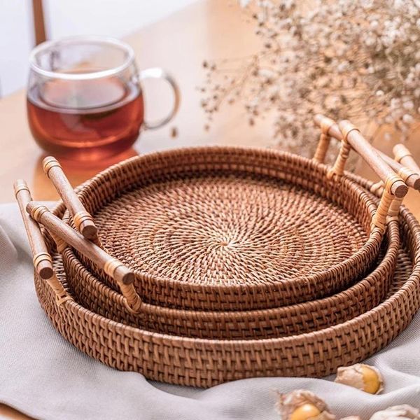dishes & plates storage tray bread hand-woven basket rattan woven snack cracker tea fruit plate el essential oil with handle
dishes & plates storage tray bread hand-woven basket rattan woven snack cracker tea fruit plate el essential oil with handle