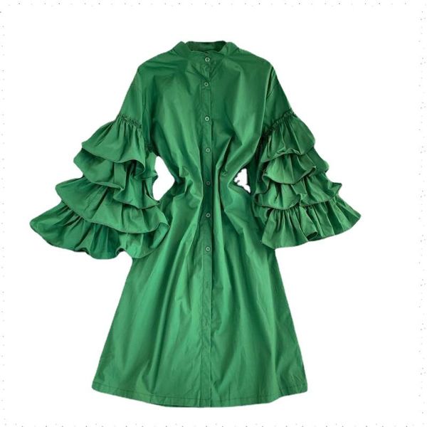 casual dresses flare sleeve ruffles summer women's dress 2021 cotton shirt for women long girls white green yellow, Black;gray
casual dresses flare sleeve ruffles summer women's dress 2021 cotton shirt for women long girls white green yellow, Black;gray