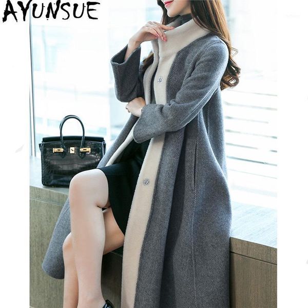 wool coat female alpaca long autumn winter jacket women elegant double side woolen coats casaco feminino women's & blends, Black
wool coat female alpaca long autumn winter jacket women elegant double side woolen coats casaco feminino women's & blends, Black