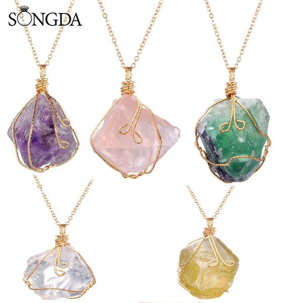 chains fashion irregular natural stone necklace purple crystal pink rose quartz pendant clavicle jewelry gifts, Silver
chains fashion irregular natural stone necklace purple crystal pink rose quartz pendant clavicle jewelry gifts, Silver