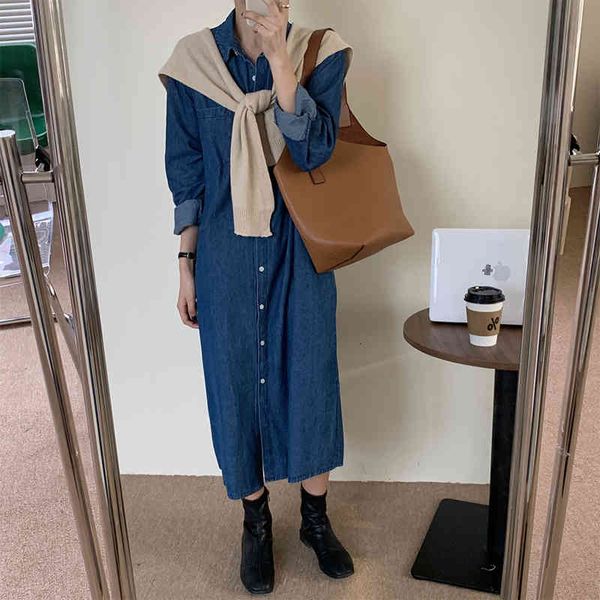 dresses korean denim long es single breasted retro solid thin feminine female vestidoes, Black;gray
dresses korean denim long es single breasted retro solid thin feminine female vestidoes, Black;gray
