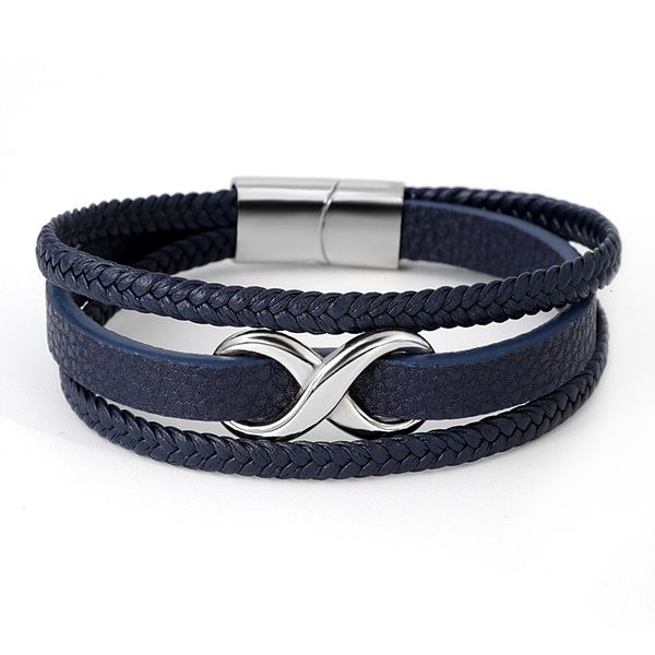 bangles bracelets popular boys stainless steel nameplate bracelet x-type magnet buckle woven leather, Black
bangles bracelets popular boys stainless steel nameplate bracelet x-type magnet buckle woven leather, Black
