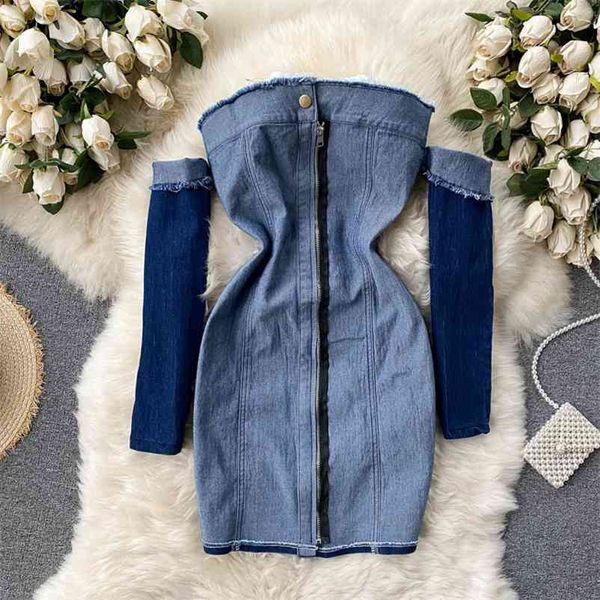 women burrs off shoulder strapless denim buttocks dress solid color slash neck fashion spring summer 11b543 210525, Black;gray
women burrs off shoulder strapless denim buttocks dress solid color slash neck fashion spring summer 11b543 210525, Black;gray