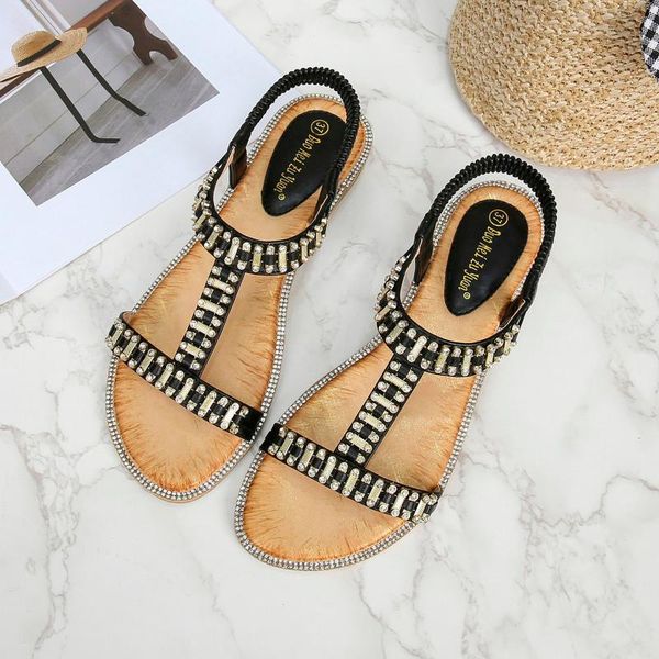 sandals summer women soft flower print clip toes elastic band non-slip vintage roman wedges sandals#4, Black
sandals summer women soft flower print clip toes elastic band non-slip vintage roman wedges sandals#4, Black