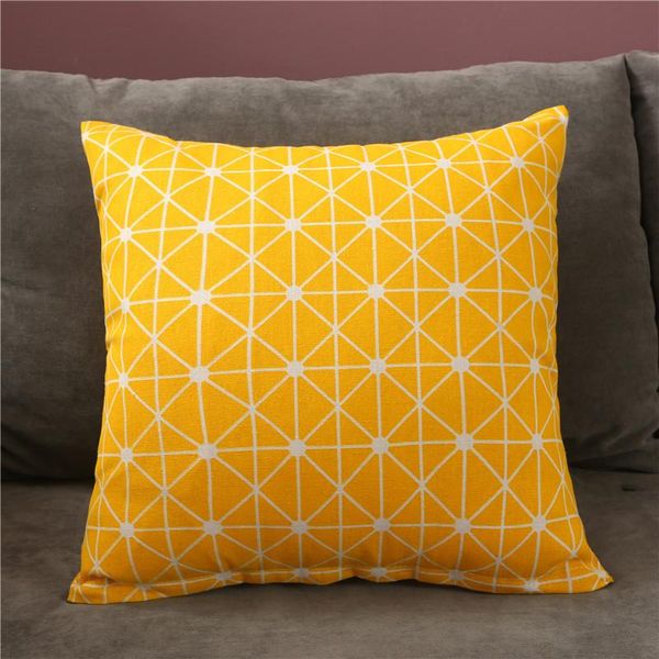 high flexibility full cushion core polyester filled cotton with pillowcase geometric style linen pillow lattice triangle tree