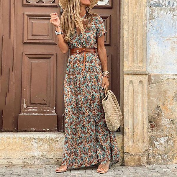ethnic clothing summer boho beach dress women's v-neck bohemian floral printed short sleeve skirt ladies temparement banquate, Red
ethnic clothing summer boho beach dress women's v-neck bohemian floral printed short sleeve skirt ladies temparement banquate, Red