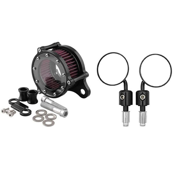 parts 2 set motorcycle accessories: 1 air cleaner intake filter system kit & handlebar bar mirrors rearview mirror
parts 2 set motorcycle accessories: 1 air cleaner intake filter system kit & handlebar bar mirrors rearview mirror