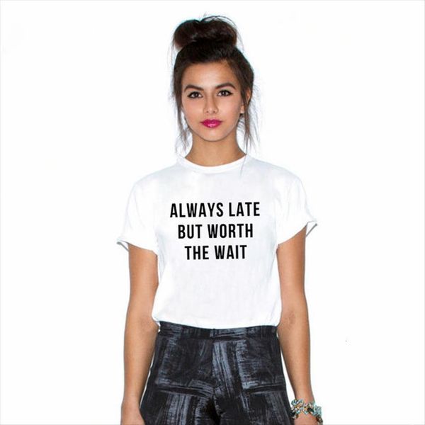 summer fashion letters always women t shirts late but worth the hipster trendy o neck short sleeve white
summer fashion letters always women t shirts late but worth the hipster trendy o neck short sleeve white