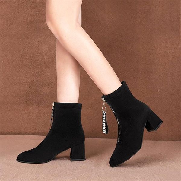 boots plus size women shoes high heel flock fashion winter warm dress block heels ankle booties, Black
boots plus size women shoes high heel flock fashion winter warm dress block heels ankle booties, Black