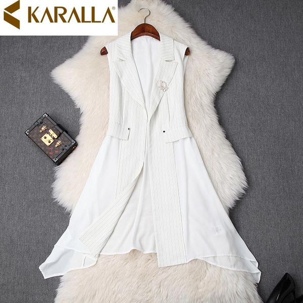 women's vests arrival fashion office lady turn-down collar stripe chiffon patchwork coat medium length irregular cardigan vest c1178, Black;white
women's vests arrival fashion office lady turn-down collar stripe chiffon patchwork coat medium length irregular cardigan vest c1178, Black;white