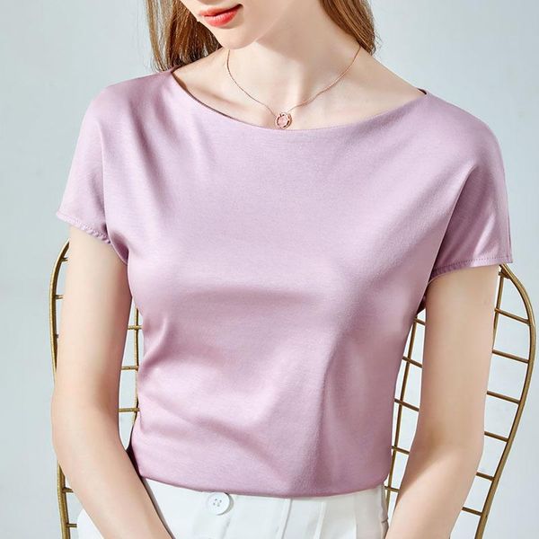 women's t-shirt solid color one-line neck ladies thin cotton summer slim short-sleeved trend korean fashion clothing, White
women's t-shirt solid color one-line neck ladies thin cotton summer slim short-sleeved trend korean fashion clothing, White