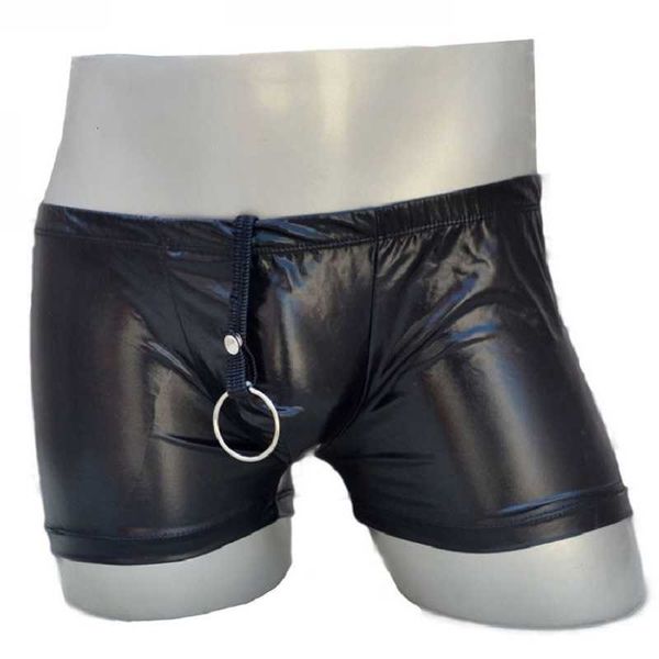 underpants black male faux leather trunk low-waist men's rings panties cool boxers, Black;white
underpants black male faux leather trunk low-waist men's rings panties cool boxers, Black;white