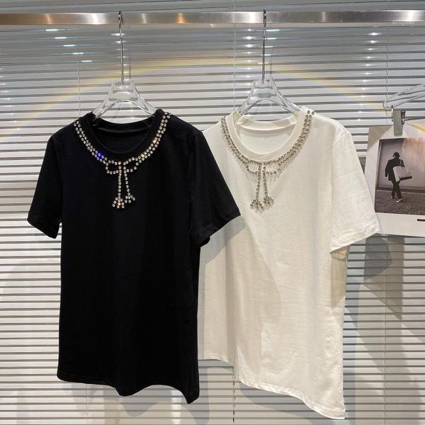 summer women t shirt diamond neckline sequins shining round neck nightclub short sleeve t-shirt half tee women's, White
summer women t shirt diamond neckline sequins shining round neck nightclub short sleeve t-shirt half tee women's, White