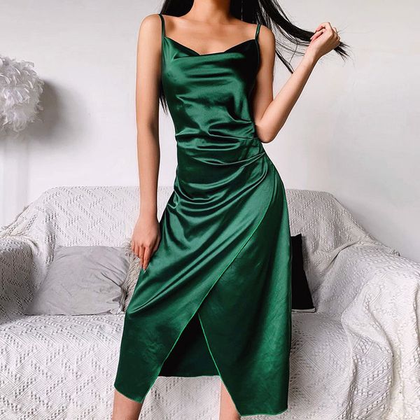 spring fashion spaghetti strap women dress v-neck high split satin party elegant wrap vintage vestidos 210510, Black;gray
spring fashion spaghetti strap women dress v-neck high split satin party elegant wrap vintage vestidos 210510, Black;gray