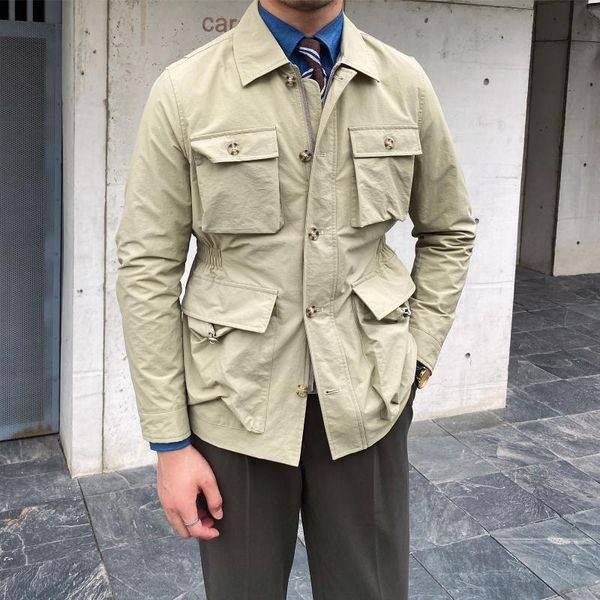 men's jackets 2021 men clothing spring casual gentleman hunting jacket elastic waist japanese retro fashion coat, Black;brown
men's jackets 2021 men clothing spring casual gentleman hunting jacket elastic waist japanese retro fashion coat, Black;brown