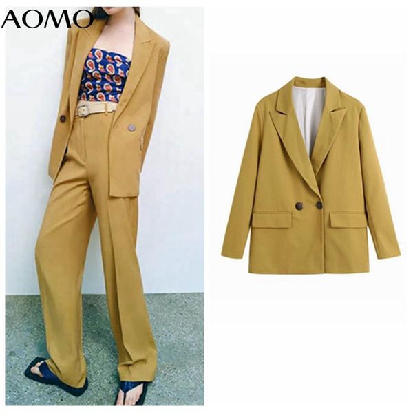 women's suits & blazers aomo women solid blazer coat vintage double breasted pocket 2021 fashion female casual chic be993a, White;black
women's suits & blazers aomo women solid blazer coat vintage double breasted pocket 2021 fashion female casual chic be993a, White;black