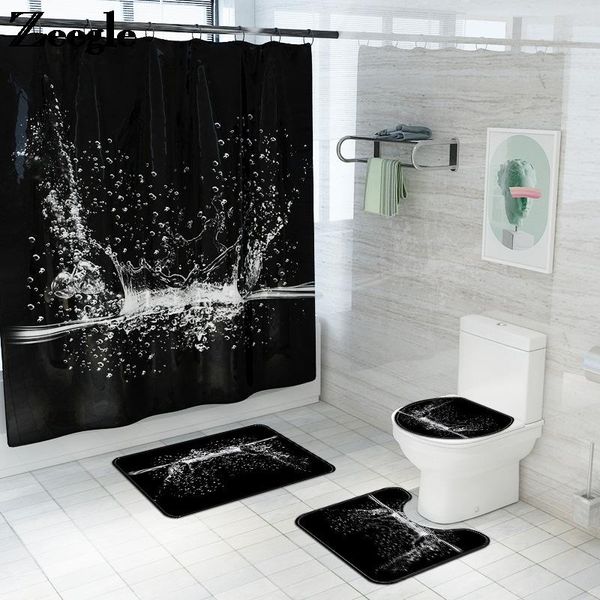 zeegle non-slip bath mat and waterproof shower curtian set blcak 3d printing bathroom carpet rug absorbent foot u-shaped mats
zeegle non-slip bath mat and waterproof shower curtian set blcak 3d printing bathroom carpet rug absorbent foot u-shaped mats