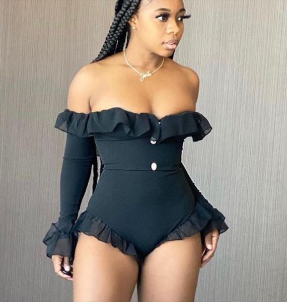 ruffles playsuit solid women rompers off shoulder patchwork long sleeve bodycon bodysuit jumpsuit short romper party club nightwear, Black;white
ruffles playsuit solid women rompers off shoulder patchwork long sleeve bodycon bodysuit jumpsuit short romper party club nightwear, Black;white