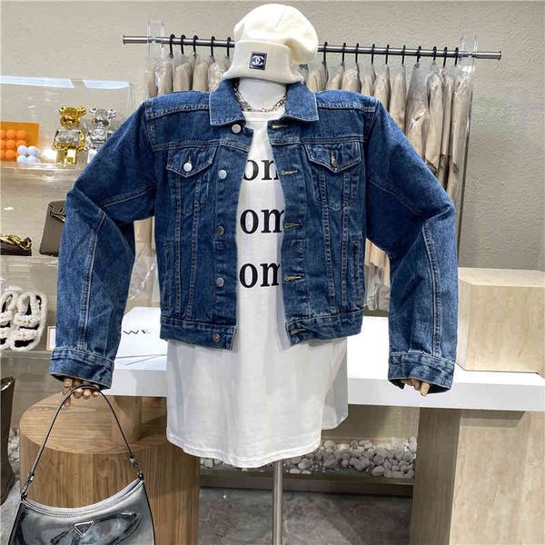 coat short niche design denim 2021 retro jumpsuit sleeves jacket, Tan;black
coat short niche design denim 2021 retro jumpsuit sleeves jacket, Tan;black