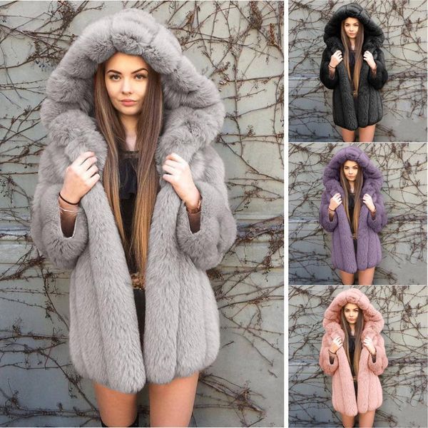 women's fur & faux womens ladies warm artificial plush coat jacket winter hood outerwear fashion retro loose atmosphere simple temperam, Black
women's fur & faux womens ladies warm artificial plush coat jacket winter hood outerwear fashion retro loose atmosphere simple temperam, Black