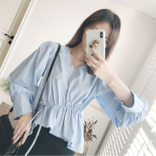 autumn arrival korea fashion women long sleeve v-neck shirts drawstring asymmetry design loose blouses female d531 210512, White
autumn arrival korea fashion women long sleeve v-neck shirts drawstring asymmetry design loose blouses female d531 210512, White