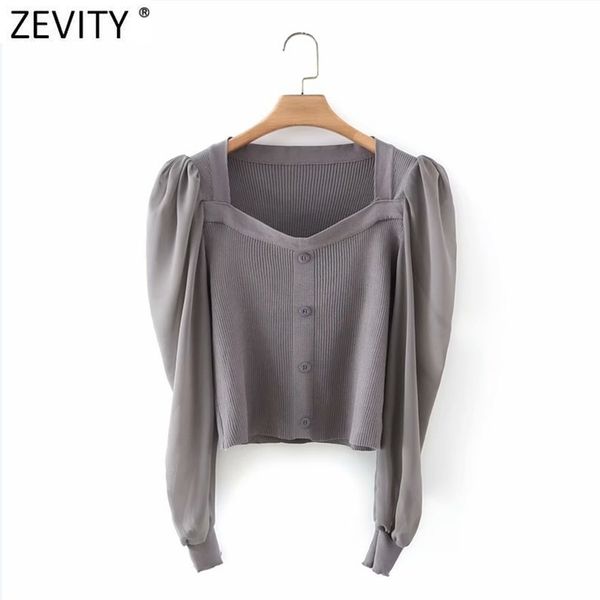 women square collar chiffon puff sleeve patchwork knitting smock blouse office ladies shirts chic blusas ls7538 210420, White
women square collar chiffon puff sleeve patchwork knitting smock blouse office ladies shirts chic blusas ls7538 210420, White