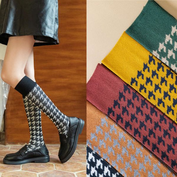 women's calf socks autumn and winter cotton classic thousand bird fashion trend knee, Black;white
women's calf socks autumn and winter cotton classic thousand bird fashion trend knee, Black;white